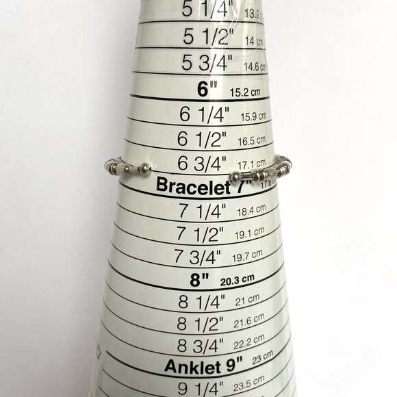 Sterling Silver 925 Italy Ball Beaded Flexible Cuff Bracelet Sz 6.75" - Picture 9 of 16